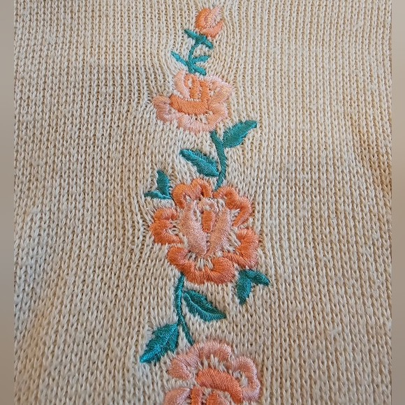 Vintage 80s Embroidered Floral Sweater - Picture 5 of 6